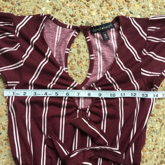 Derek Heart Striped Jumpsuit Short Sleeve S - Picture 3 of 7